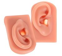 ULTECHNOVO Modelo de Orejas de Silicona para Práctica de Piercing, Color Piel Oscura, Tamaño Compacto, Flexibles y Realistas, 2 Unidades (izquierda y Derecha) para Formación y Enseñanza