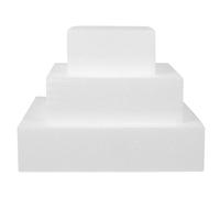 ULTECHNOVO Modelo de Pastel Falso Cuadrado de Espuma Blanco 3 Piezas para Práctica de Decoración de Tartas y Manualidades Seguro y Económico