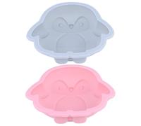 ULTECHNOVO Molde para Hornear de Silicona Color Aleatorio Forma de Pingüino 2 Piezas Flexible y Fácil de Desmoldar, Adecuado para Pasteles y Postres Divertidos en Casa