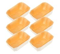 ULTECHNOVO Molde para Hornear Pan 6 Piezas de Madera de Álamo 140X95X50 MM Bandejas de Papel Natural Antiadherente para Horno Microondas y Refrigerador Molde Multiusos para Tostadas y