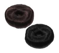 ULTECHNOVO Moldeador para Moños Tipo Dona 2 Piezas Negro y Marrón Oscuro, Herramienta para Peinar el Cabello, Accesorio para Recogidos, Moño Postizo para Bodas y Fiestas