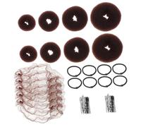 ULTECHNOVO Moño Donut Marrón con Redes Elásticas Invisibles Molde para Peinados de Ballet Fiestas y Danza Adecuado para Cabello y