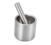 ULTECHNOVO Mortero y Mano de Acero Inoxidable para Triturar y Jengibre con Base Antideslizante y Diseño Ergonómico para Uso Cómodo Cocina