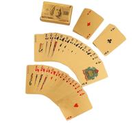 ULTECHNOVO Naipes Impermeables Naipes Brillantes de Oro, Baraja de Póquer, 1 Juego, Dorado, de Lámina Dorada, Diseño Creativo y Acabado Brillante, para Hogar y Bar
