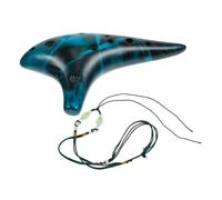 ULTECHNOVO Ocarina Clásica de 12 Agujeros en C, Tamaño Mediano, Color Azul Acabado de Paja Ahumada, Instrumento Musical Étnico Adecuado para Principiantes y Educación Musical Infantil