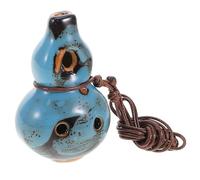 ULTECHNOVO Ocarina de Cerámica Azul Esmaltada con Diseño Floral, 6 Agujeros, Tono Medio Ac, Instrumento de Viento Portátil para Principiantes y Amantes Música, 1 Pieza