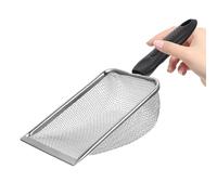 ULTECHNOVO Pala de Acero Inoxidable Diseño Ergonómico para Sustrato de Reptiles Cedazo para Limpiar Arena y Eliminar Excrementos en Camas de Tortugas y