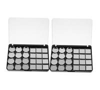 ULTECHNOVO Paleta de Sombras de Ojos Vacía Magnética Soporte Versátil de Hierro y As de 2 Piezas Plata para Bolsa de Maquillaje o Bolso