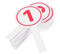 ULTECHNOVO Paletas de Mano Números del 1 al 10, 10 Piezas, Carteles de Puntuación con Fondo Claro y Números Rojos, 9.5 X 19 Cm, Ligeras y Portátiles para Eventos Deportivos, Subastas, Aulas