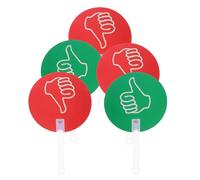 ULTECHNOVO Paletas de Votación para Aula, 5 Unidades 24X15 CM en Plástico Reutilizable, Señales de Pulgares para Evaluación y Juegos Educativos