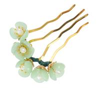 ULTECHNOVO Palillo Cabello Flores Tradicionales Chinas de Jade Real, Tamaño Clásico, Estilo Antiguo, para Mujeres y Niñas, Accesorio Decorativo Vintage para Ocasiones Obsequios
