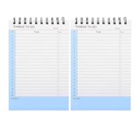 ULTECHNOVO Paquete 2 Blocs de Notas Espiral Rayados 825 X 55 Planificador Diario sin Fecha Cuaderno Compacto Color Azul Claro para Organización de Tareas Seguimiento de Hábitos y Listas