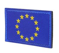 ULTECHNOVO Parche Bordado Bandera Unión Europea Accesorio de Nailon Resistente para Ropa Mochilas y Gorras Parche Diseño Cosible y Fijación Sencilla Adecuado para Personalizar Prendas y