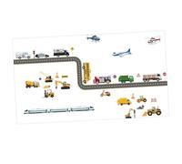 ULTECHNOVO Pegatinas de Pared Educativas de Excavadora y Semáforo para Decoración Infantil Adhesivo Removible para Habitaciones y Guarderías