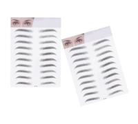ULTECHNOVO Pegatinas para Cejas 3D de Imitación Pelo Negras 2 Unidades Transferencia Fácil y Rápida para Hombres y Mujeres Plantillas para Cejas Naturales y Decoración Facial