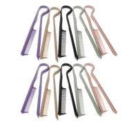 ULTECHNOVO Peine Alisador de Cabello Forma de V Juego de 10 Unidades Cepillo Antiestático para Peinado Liso Colores Variados Morado Negro Verde Albaricoque Rosa Herramienta