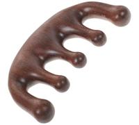 ULTECHNOVO Peine de Masaje de Cuero Cabelludo de Madera de Sándalo Verde Peine Manual de 5 Dientes para Rascar y Aliviar Tensión Masajeador de Relajación para Brazos y Muslos