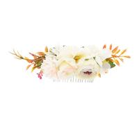 ULTECHNOVO Peineta para Novia Blanca de Tela Flores de Rosa Accesorio Romántico para Boda Peine de Vacaciones Elegante para Tocado de Diseño Floral y Adorno Delicado para Cabello