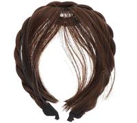 ULTECHNOVO Peluca Sintética Con Flequillo De Diadema Ajustable Para Mujer Y Niña Extensiones De Cabello Suave Y Natural Ideal Para Uso Diario Fiesta Cosplay Y Halloween 5.90X5.11X0.70 Pulgadas