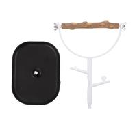 ULTECHNOVO Percha de Entrenamiento con Soporte de Madera para Plástico y Pájaros o Agresividad Blanco, Juguete en Reduce Soledad para Loros Jaula Escritorio