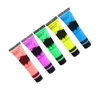 ULTECHNOVO Pintura Facial Fluorescente de Neón para Festival y Foto, Kit de 5 Piezas Pigmentos Fáciles de Remover y Colores Variados para Maquillaje Corporal Color Aleatorio