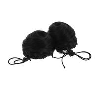 ULTECHNOVO Pinza para Moño Falso de Pelo para Mujer Accesorio de Peinado Rápido y Fácil Pieza de Cabello Recogido Versátil para Cabello y Rizado para Uso Diario y Fiestas Color Negro Natural