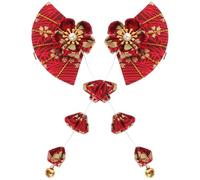 ULTECHNOVO Pinza Pelo para Estilo Japonés en Forma de Flor Cascabel en Poliéster, Accesorio Cabello de Niña Adecuado para Recuerdos de Graduación