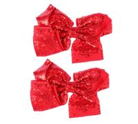 ULTECHNOVO Pinzas Cabello Lazo Grande de 20 CM Lentejuelas Rojas 2 Piezas Pasadores para Niñas Accesorios para Cabello Bodas y Ocasiones Obsequios