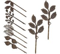 ULTECHNOVO Pinzas Pelo de Bronce Forma de Hoja Vintage, Pack de 10 Piezas, Buen Agarre y Diseño Elegante para Mujeres y Niñas en Bodas y Fiestas