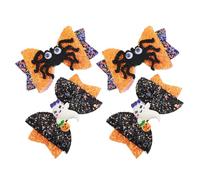 ULTECHNOVO Pinzas Pelo Halloween Lazo para Niñas 4 Piezas Pequeño y Mediano Diseño Fantasma y Araña Accesorios para Disfraz Infantil Fiesta