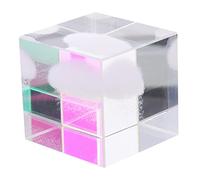 ULTECHNOVO Pisapapeles Nube Lluvia Cubo De Cristal Transparente 4x4x4 Cm Cristal Interior Tallado Decoración De Escritorio Adorno De Oficina Creativo