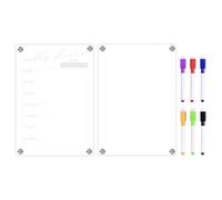 ULTECHNOVO Pizarra Magnética de Acrílico Transparente A4 A4 6 Rotuladores de Borrado en Seco, Tablero de Escritura para Planificador Semanal, Calendario y Recordatorio para Nevera U Oficina