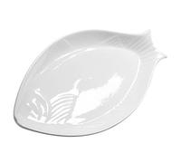 ULTECHNOVO Plato de Servir Cerámico Ovalado para Pescado Bandeja de Cerámica Blanca para Cocina y para Comidas Aperitivos