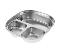 ULTECHNOVO Plato Dividido de Acero Inoxidable Comida con Compartimentos Bandeja Práctica para Servir Aperitivos y Hogar y Cocina Reutilizable