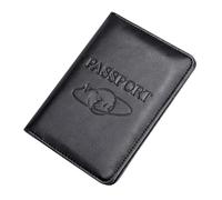 ULTECHNOVO Portapasaporte Portátil de Cuero Negro con Bloqueo RFID Organizador Multifuncional para Viaje Funda Práctica para Pasaporte Tarjetas y Billetes Accesorio Antirrobo para Viajeros
