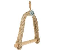 ULTECHNOVO Portarrollos de Papel Higiénico de Ratán y Madera sin Taladro, Soporte para Rollo Estilo Mediterráneo Retro, Dispensador Práctico para Baño y Cocina, Colgador Decorativo Multiuso