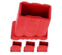 ULTECHNOVO Protector de Pies de Escalera Antideslizante de Goma Rojo, Fácil Instalación y Compatibilidad Versátil, Pack de 4 Unidades para Seguridad y Estabilidad