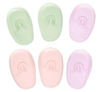 ULTECHNOVO Protectores de Oídos de Silicona Impermeables para Teñir el Cabello, 3 Pares en Colores Rosa, Morado y Verde, Orejeras Resistentes al Calor para Peluquería y Cuidado en Casa