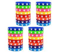 ULTECHNOVO Pulseras Elásticas de Silicona Huellas de Pata de Perro, 32 Piezas Multicolor, Pulseras para Muñeca Impermeables y Suaves, Accesorio Adecuado para Cumpleaños, Shower y Fiestas