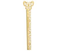 ULTECHNOVO Regla Metálica Creativa Diseño de Ala de Insecto y Hoja de Ginkgo en Color Dorado Marcapáginas Multifuncional para Lectura y Costura Material Escolar Práctico para Estudiantes y