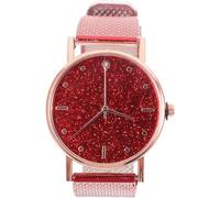 ULTECHNOVO Reloj Casual para Dama Diseño Elegante y de Imitación Cuero Rojo Adecuado para Uso Diario y Diversas Ocasiones
