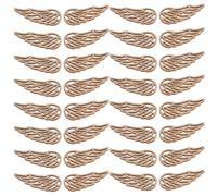 ULTECHNOVO Rodajas de Madera sin Agujero Alas de Ángel Color Madera Natural 50 Piezas para Manualidades Navideñas Decoración DIY Accesorios de Arte y Adornos para Árbol