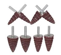 ULTECHNOVO Ruedas Abrasivas de Repuesto para Amoladora Eléctrica, 8 Piezas Surtidas de Ruedas de Aletas Cónicas de 6 Mm, Cabezales de Lijado Cónicos para Pulido y Esmerilado Industrial