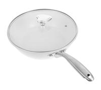 ULTECHNOVO Sartén Wok Antiadherente de 28 Cm con Revestimiento Cerámico Color Hueso, Apto para Cocina de Gas y Vitrocerámica, Sartén Wok para Saltear Verduras, Carnes y Huevos en Hogar