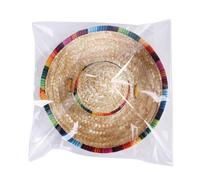 ULTECHNOVO Sombrero para Perros de Paja Beige Estilo México Transpirable y Ajustable con Cordón para Protección Solar en Actividades al Aire Libre