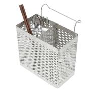 ULTECHNOVO Soporte Colgante De Acero Inoxidable para Cubiertos con Doble Compartimento Y Ganchos Escurridor Organizador para Palillos Cucharas Y Tenedores Cocina 5.31X5.07X2.75In
