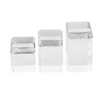 ULTECHNOVO Soporte de Anillos Acrílico Transparente 3 Piezas Base Cuadrada Inclinada para Exhibición de Joyería, Expositor Ligero para Anillos, Organizador Moderno Adecuado para Artesanía