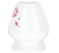 ULTECHNOVO Soporte para Batidor de Matcha de Cerámica Pequeña Tamaño Compacto Color Rosa Cerezo, Accesorio Tradicional para Ceremonia del Té Japonés, Puesto para Chasen y Tazón Ceremonial