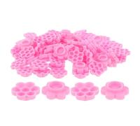 ULTECHNOVO Soporte para Pegamento de Pestañas Forma de Flor Vaso Plástico Rosa 500 Piezas para Extensiones de Pestañas Profesionales Aplicador y Organizador para Kit de Extensiones