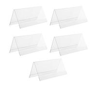 ULTECHNOVO Soporte para Tarjetas de Lugar de Acrílico Transparente Doble Cara 4.72X2.55X2.36 Pulgadas Porta Nombres de Mesa para Oficinas y Reuniones